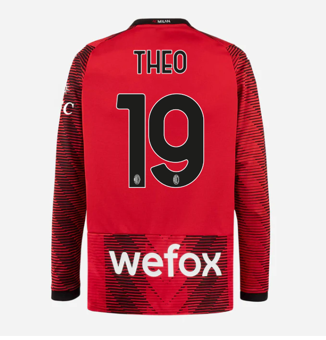 milan-long-sleeve-home-202324-jersey-19-theo-hernandez Collection – Official AC Milan Kits Collection - Official AC Milan Kits