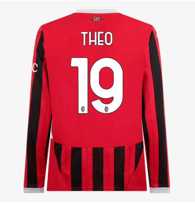 milan-long-sleeve-home-202425-jersey-19-theo-hernandez Collection – Official AC Milan Kits Collection - Official AC Milan Kits