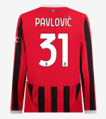 milan-long-sleeve-home-202425-jersey-31-strahinja-pavlovic Collection – Official AC Milan Kits Collection - Official AC Milan Kits