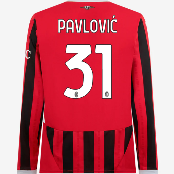 milan-long-sleeve-home-202425-jersey-31-strahinja-pavlovic Collection – Official AC Milan Kits Collection - Official AC Milan Kits