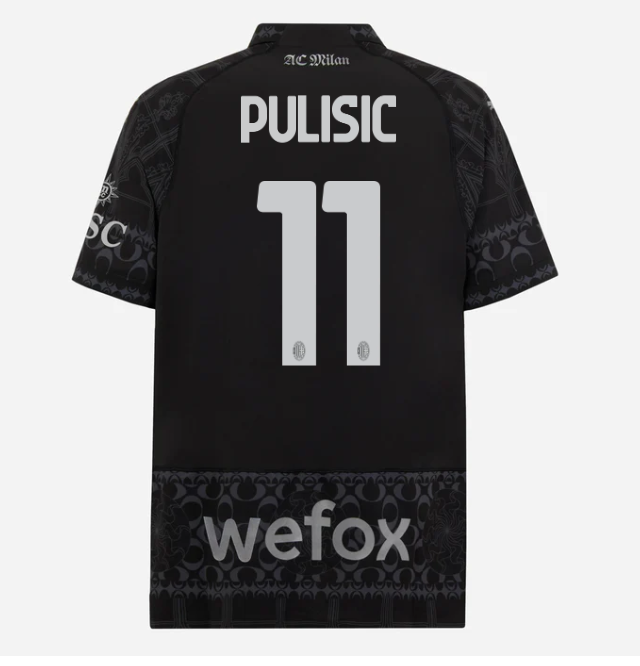 authentic jersey ac milan x pleasures 202324 – dark version – 11 christian pulisic Collection – Official AC Milan Kits Collection - Official AC Milan Kits