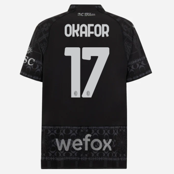 authentic jersey ac milan x pleasures 202324 – dark version – 17 noah okafor Collection – Official AC Milan Kits Collection - Official AC Milan Kits