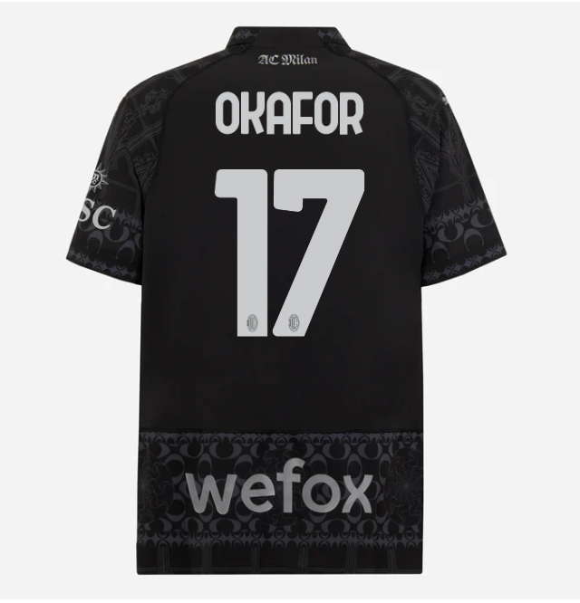 authentic jersey ac milan x pleasures 202324 – dark version – 17 noah okafor Collection – Official AC Milan Kits Collection - Official AC Milan Kits