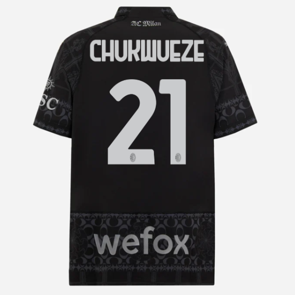 authentic jersey ac milan x pleasures 202324 – dark version – 21 samuel chukwueze Collection – Official AC Milan Kits Collection - Official AC Milan Kits
