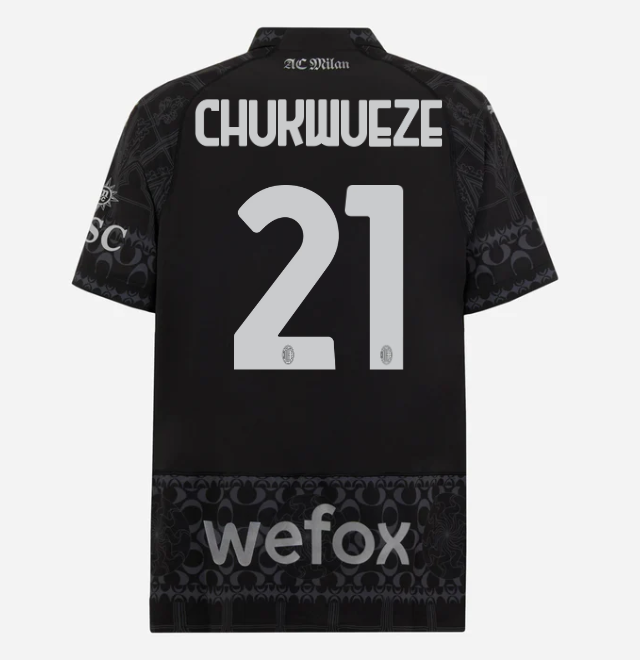 authentic jersey ac milan x pleasures 202324 – dark version – 21 samuel chukwueze Collection – Official AC Milan Kits Collection - Official AC Milan Kits