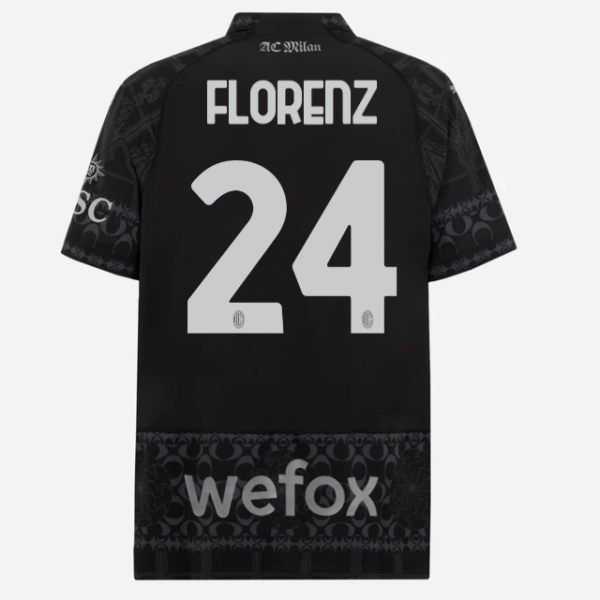 authentic jersey ac milan x pleasures 202324 – dark version – 24 alessandro florenzi Collection – Official AC Milan Kits Collection - Official AC Milan Kits