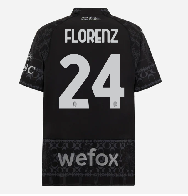 authentic jersey ac milan x pleasures 202324 – dark version – 24 alessandro florenzi Collection – Official AC Milan Kits Collection - Official AC Milan Kits