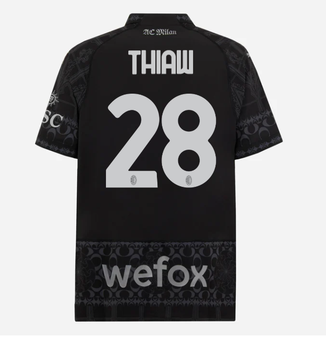 authentic jersey ac milan x pleasures 202324 – dark version – 28 malick thiaw Collection – Official AC Milan Kits Collection - Official AC Milan Kits
