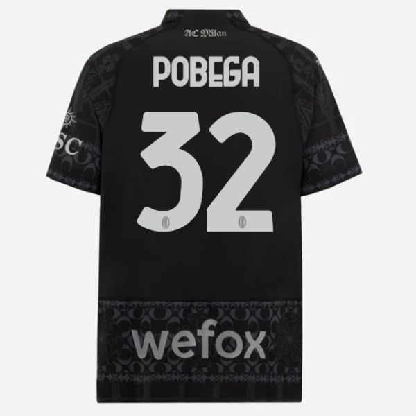 authentic jersey ac milan x pleasures 202324 – dark version – 32 tommaso pobega Collection – Official AC Milan Kits Collection - Official AC Milan Kits
