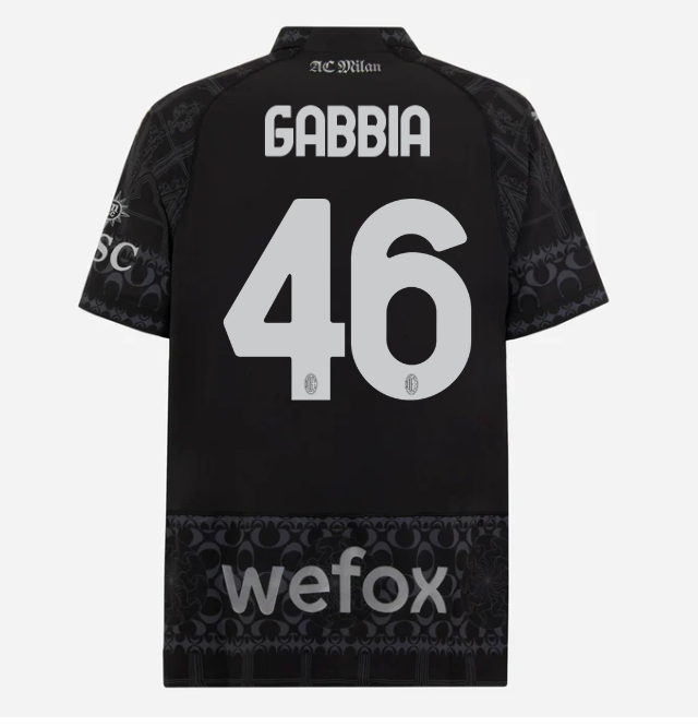 authentic jersey ac milan x pleasures 202324 – dark version – 46 matteo gabbia Collection – Official AC Milan Kits Collection - Official AC Milan Kits