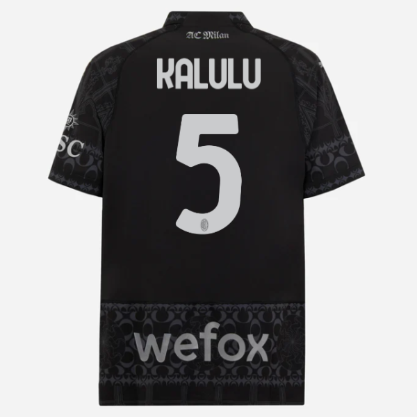 authentic jersey ac milan x pleasures 202324 – dark version – 5 pierre kalulu Collection – Official AC Milan Kits Collection - Official AC Milan Kits