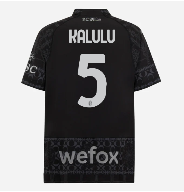 authentic jersey ac milan x pleasures 202324 – dark version – 5 pierre kalulu Collection – Official AC Milan Kits Collection - Official AC Milan Kits