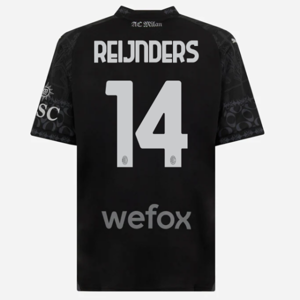 jersey ac milan x pleasures 202324 – dark version – 14 tijjani reijnders Collection – Official AC Milan Kits Collection - Official AC Milan Kits