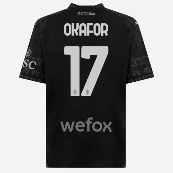 jersey ac milan x pleasures 202324 – dark version – 17 noah okafor Collection – Official AC Milan Kits Collection - Official AC Milan Kits