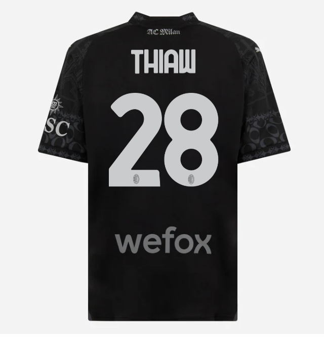 jersey ac milan x pleasures 202324 – dark version – 28 malick thiaw Collection – Official AC Milan Kits Collection - Official AC Milan Kits