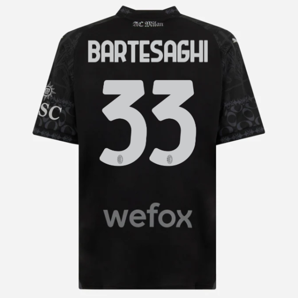 jersey ac milan x pleasures 202324 – dark version – 33 davide bartesaghi Collection – Official AC Milan Kits Collection - Official AC Milan Kits
