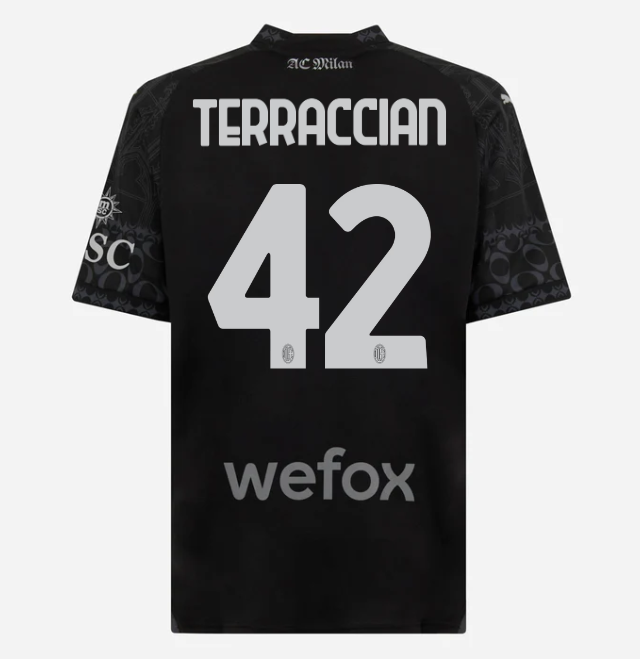 jersey ac milan x pleasures 202324 – dark version – 42 filippo terracciano Collection – Official AC Milan Kits Collection - Official AC Milan Kits