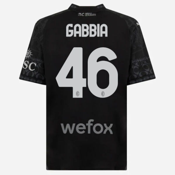 jersey ac milan x pleasures 202324 – dark version – 46 matteo gabbia Collection – Official AC Milan Kits Collection - Official AC Milan Kits