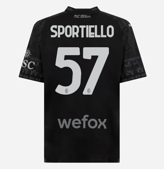 jersey ac milan x pleasures 202324 – dark version – 57 marco sportiello Collection – Official AC Milan Kits Collection - Official AC Milan Kits