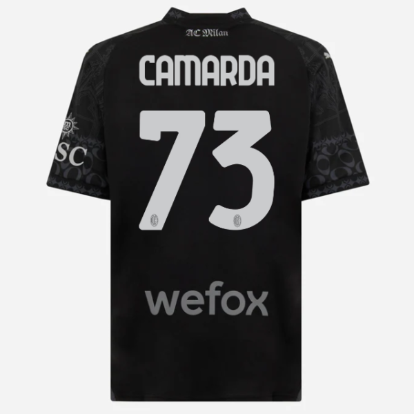 jersey ac milan x pleasures 202324 – dark version – 73 francesco camarda Collection – Official AC Milan Kits Collection - Official AC Milan Kits