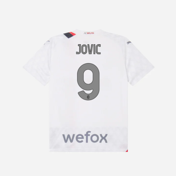 milan away 202324 kids jersey – 9 luka jović Collection – Official AC Milan Kits Collection - Official AC Milan Kits