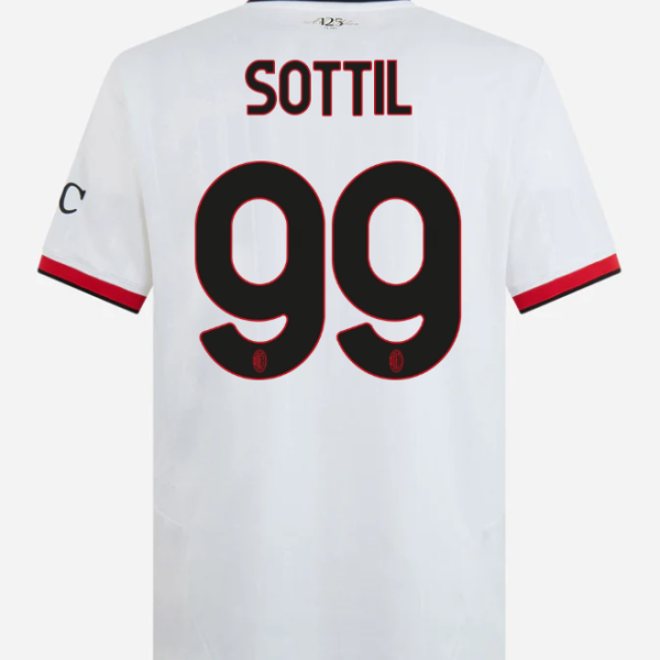 milan away 202425 jersey – 99 riccardo sottil Collection – Official AC Milan Kits Collection - Official AC Milan Kits