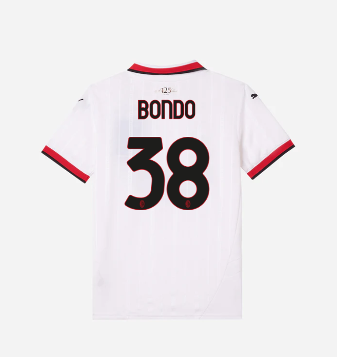 milan away 202425 kids jersey – 38 warren bondo Collection – Official AC Milan Kits Collection - Official AC Milan Kits