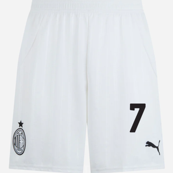 milan away 202425 shorts white – 7 santiago gimenez Collection – Official AC Milan Kits Collection - Official AC Milan Kits