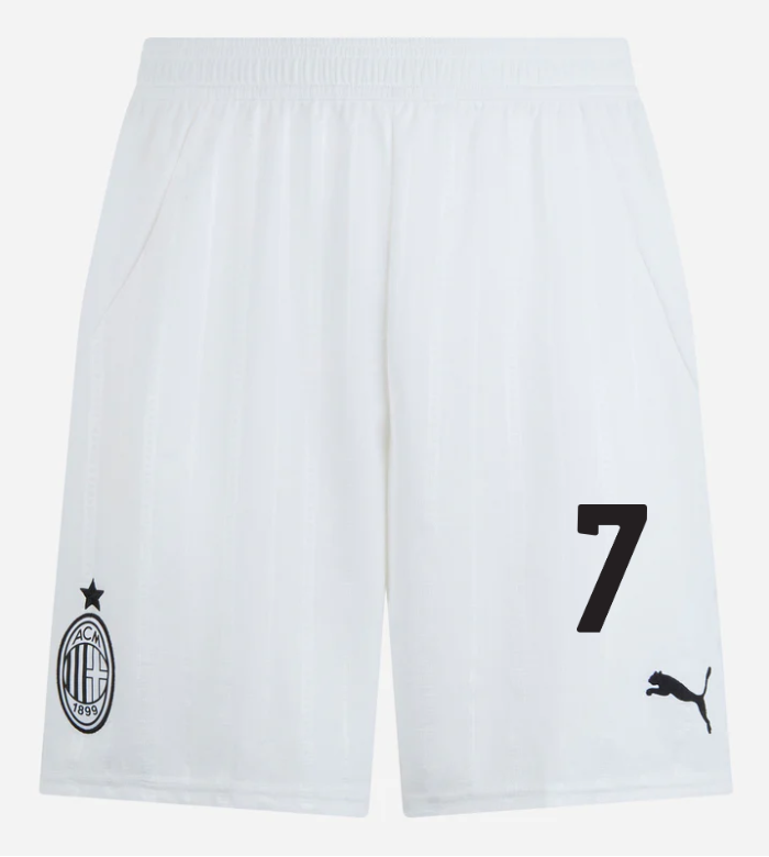 milan away 202425 shorts white – 7 santiago gimenez Collection – Official AC Milan Kits Collection - Official AC Milan Kits