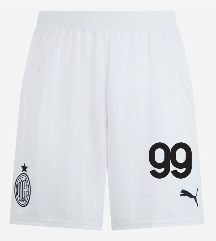 milan away 202425 shorts white – 99 riccardo sottil Collection – Official AC Milan Kits Collection - Official AC Milan Kits