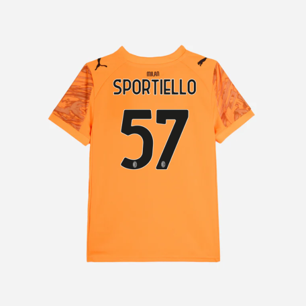 milan goalkeeper away 202526 kids jersey – 57 marco sportiello Collection – Official AC Milan Kits Collection - Official AC Milan Kits