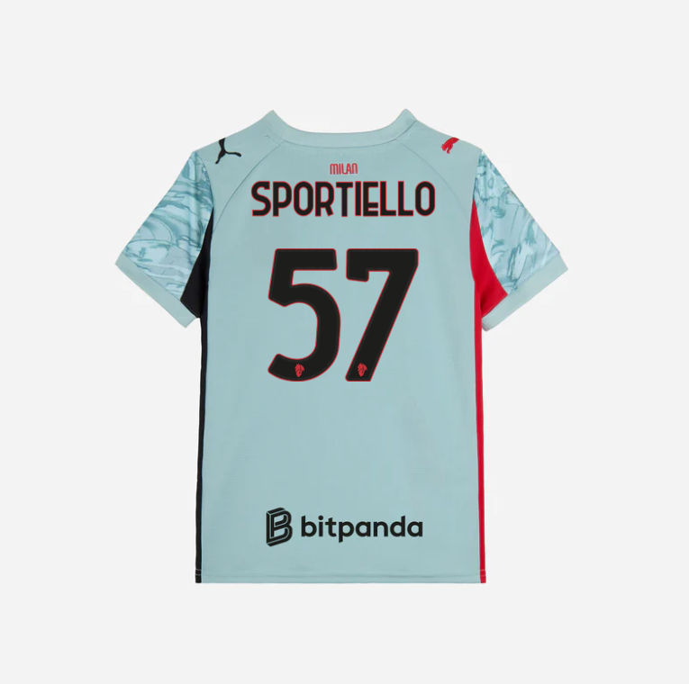 milan goalkeeper home 202526 kids jersey – 57 marco sportiello Collection – Official AC Milan Kits Collection - Official AC Milan Kits