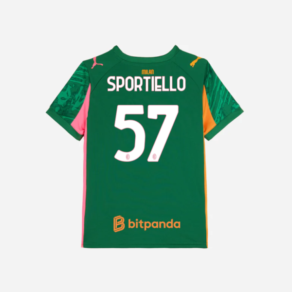 milan goalkeeper third 202526 kids jersey – 57 marco sportiello Collection – Official AC Milan Kits Collection - Official AC Milan Kits