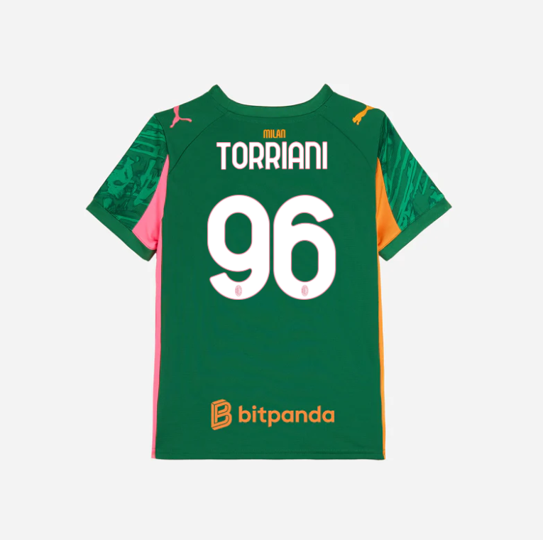 milan goalkeeper third 202526 kids jersey – 96 lorenzo torriani Collection – Official AC Milan Kits Collection - Official AC Milan Kits