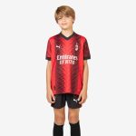milan home 202324 kids jersey – 10 rafael leão Collection – Official AC Milan Kits Collection - Official AC Milan Kits