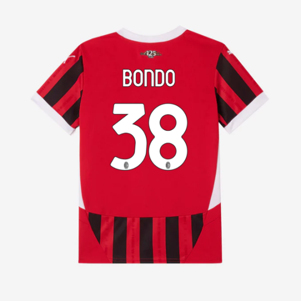 milan home 202425 kids jersey – 38 warren bondo Collection – Official AC Milan Kits Collection - Official AC Milan Kits