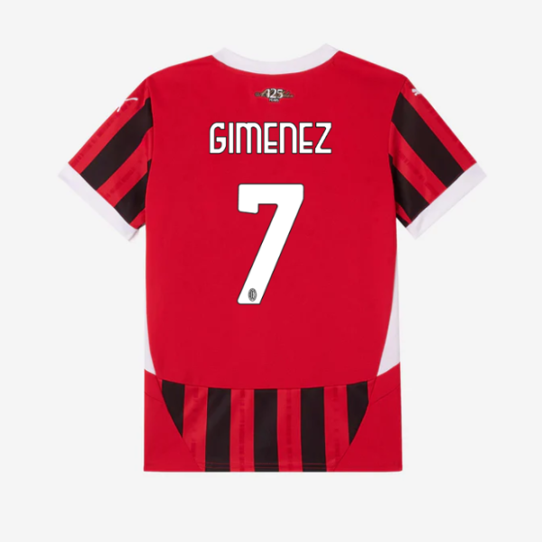 milan home 202425 kids jersey – 7 santiago gimenez Collection – Official AC Milan Kits Collection - Official AC Milan Kits