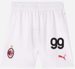 milan home 202425 kids shorts white – 99 riccardo sottil Collection – Official AC Milan Kits Collection - Official AC Milan Kits