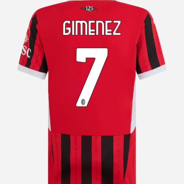 milan home 202425 woman jersey – 7 santiago gimenez Collection – Official AC Milan Kits Collection - Official AC Milan Kits