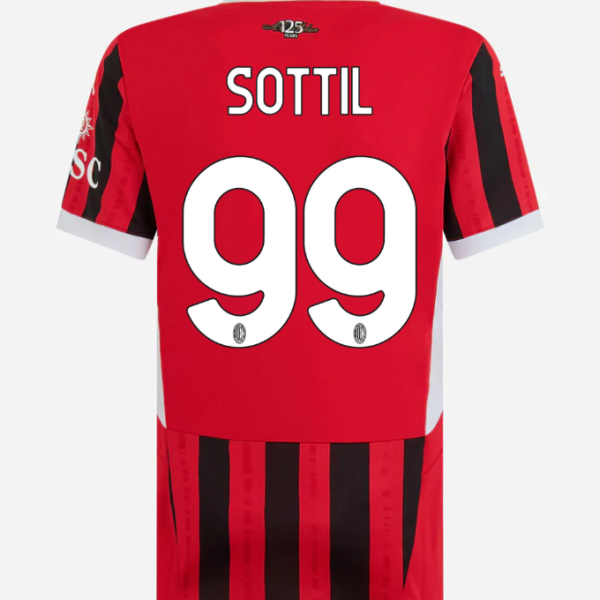 milan home 202425 woman jersey – 99 riccardo sottil Collection – Official AC Milan Kits Collection - Official AC Milan Kits