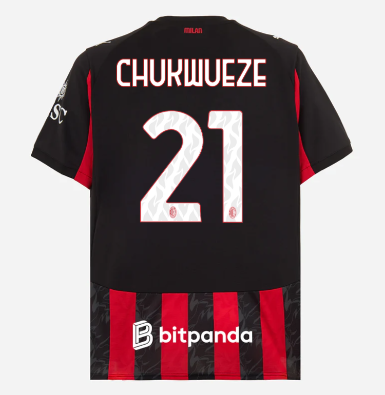 milan home 202526 jersey – 21 samuel chukwueze Collection – Official AC Milan Kits Collection - Official AC Milan Kits