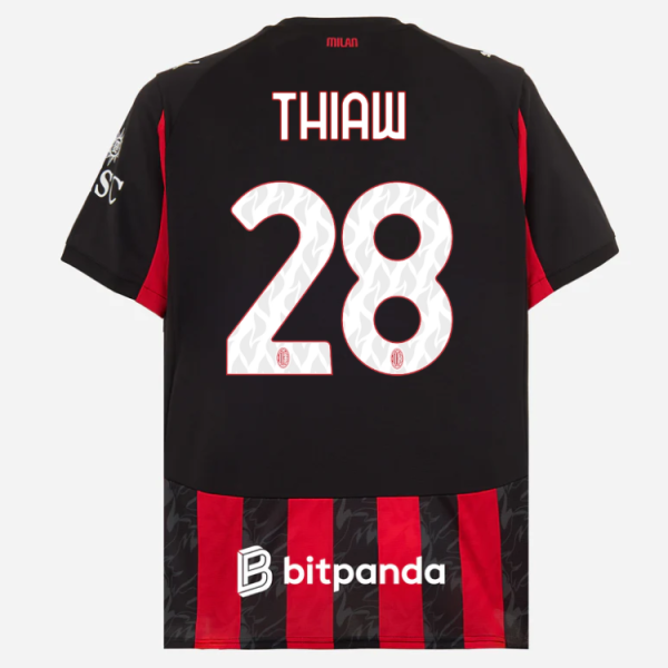 milan home 202526 jersey – 28 malick thiaw Collection – Official AC Milan Kits Collection - Official AC Milan Kits
