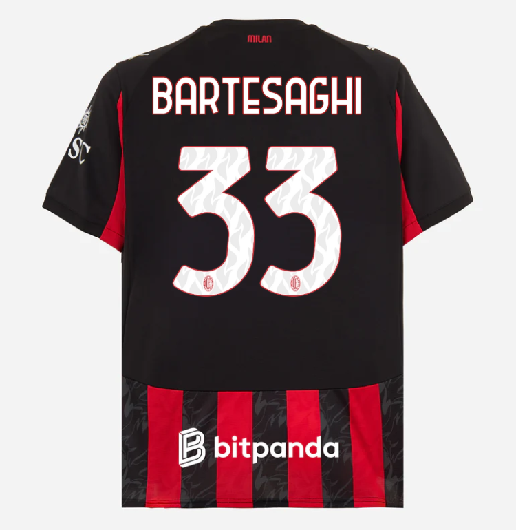 milan home 202526 jersey – 33 davide bartesaghi Collection – Official AC Milan Kits Collection - Official AC Milan Kits