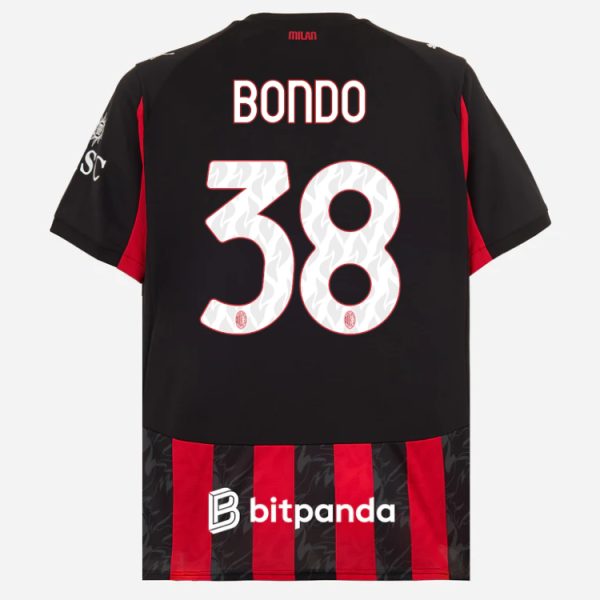 milan home 202526 jersey – 38 warren bondo Collection – Official AC Milan Kits Collection - Official AC Milan Kits