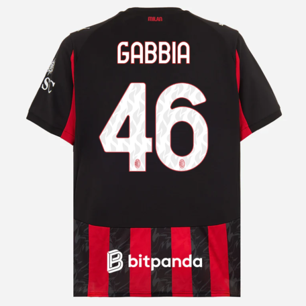 milan home 202526 jersey – 46 matteo gabbia Collection – Official AC Milan Kits Collection - Official AC Milan Kits
