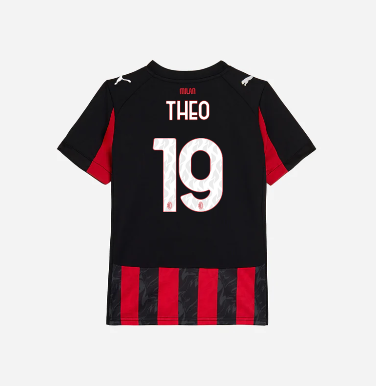 milan home 202526 kids jersey – 19 theo hernández Collection – Official AC Milan Kits Collection - Official AC Milan Kits