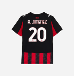 milan home 202526 kids jersey – 20 alejandro jimenez Collection – Official AC Milan Kits Collection - Official AC Milan Kits