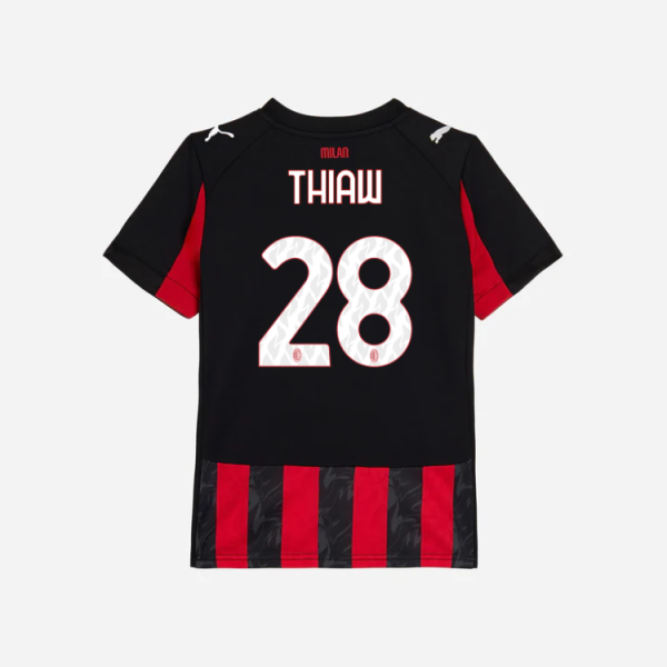 milan home 202526 kids jersey – 28 malick thiaw Collection – Official AC Milan Kits Collection - Official AC Milan Kits