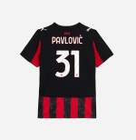 milan home 202526 kids jersey – 31 strahinja pavlović Collection – Official AC Milan Kits Collection - Official AC Milan Kits