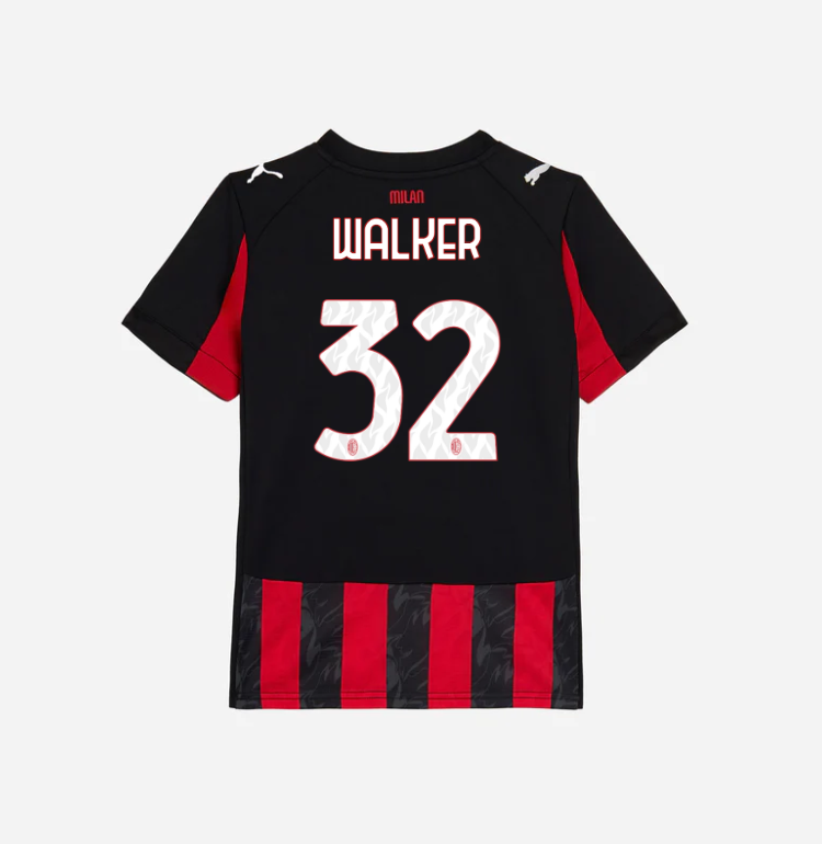 milan home 202526 kids jersey – 32 kyle walker Collection – Official AC Milan Kits Collection - Official AC Milan Kits